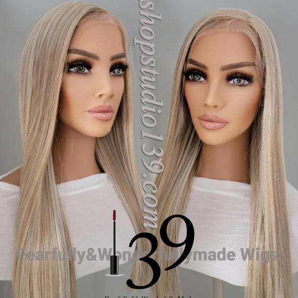 Human hair balayage HD lace front wig with side part